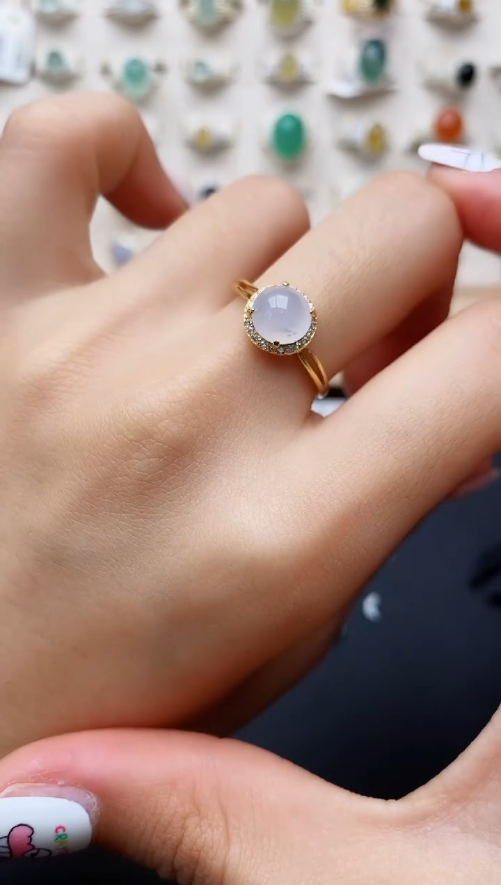 【闪购商品】翡翠戒指银S925镶嵌缅甸翡翠