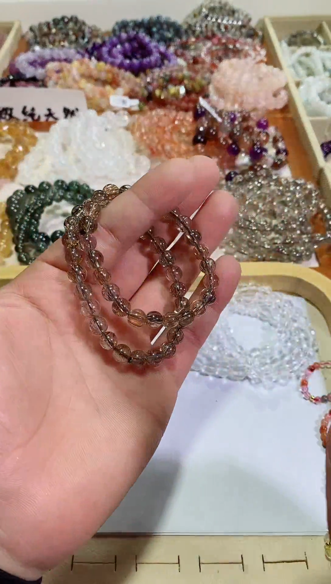 【闪购商品】水晶手链未镶嵌黑金超七7m+ (多样性发其一）