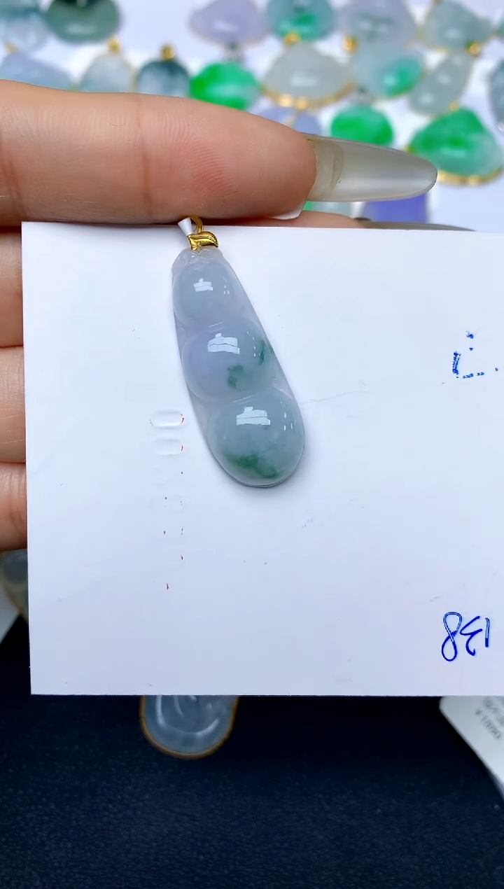 【闪购商品】翡翠颈饰18K金镶嵌天然A货翡翠