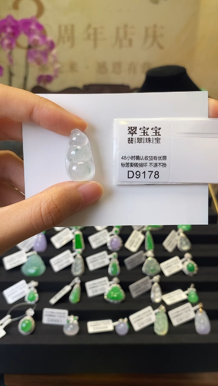 颈饰未镶嵌翡翠D9178 福豆 含运营费