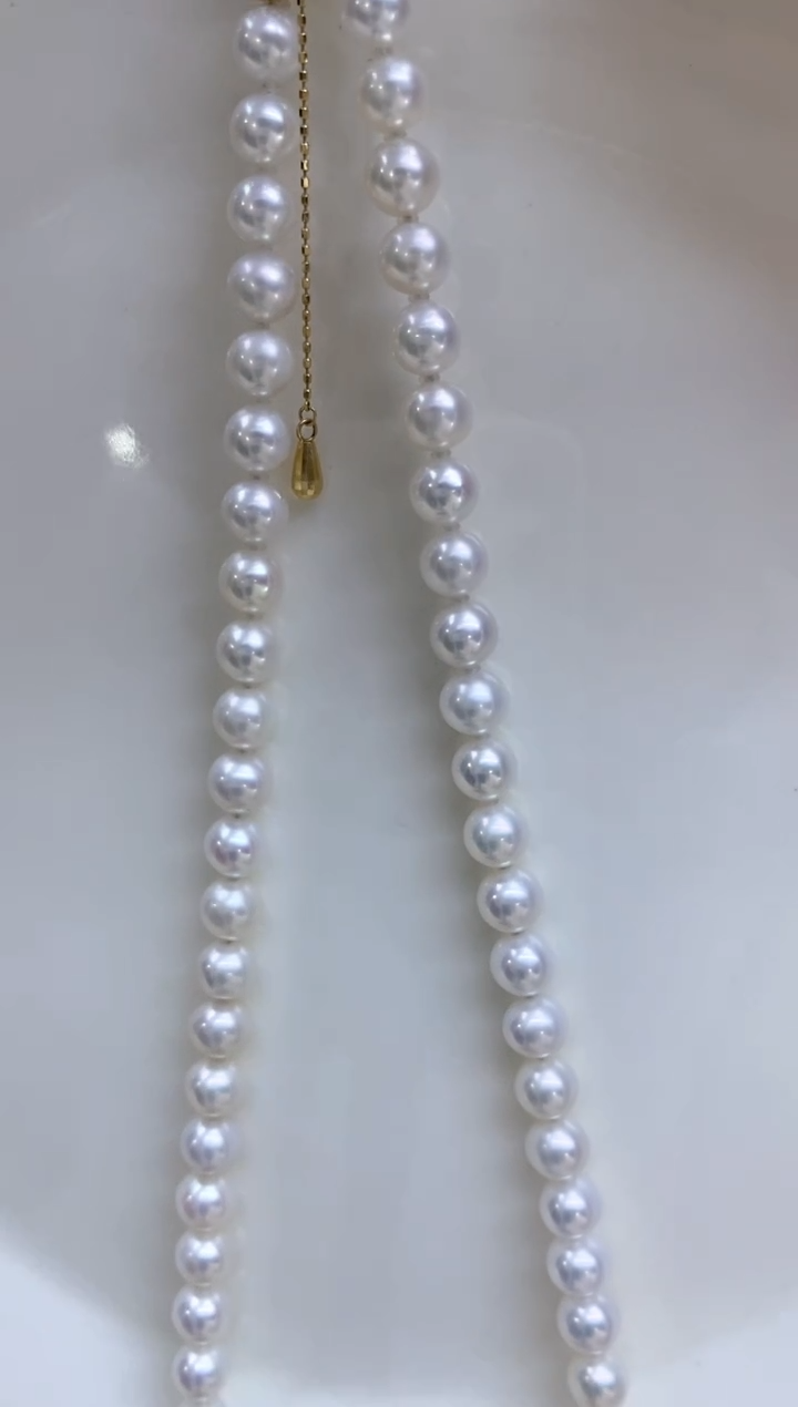 【闪购商品】淡水珍珠项链18K金镶嵌6-7