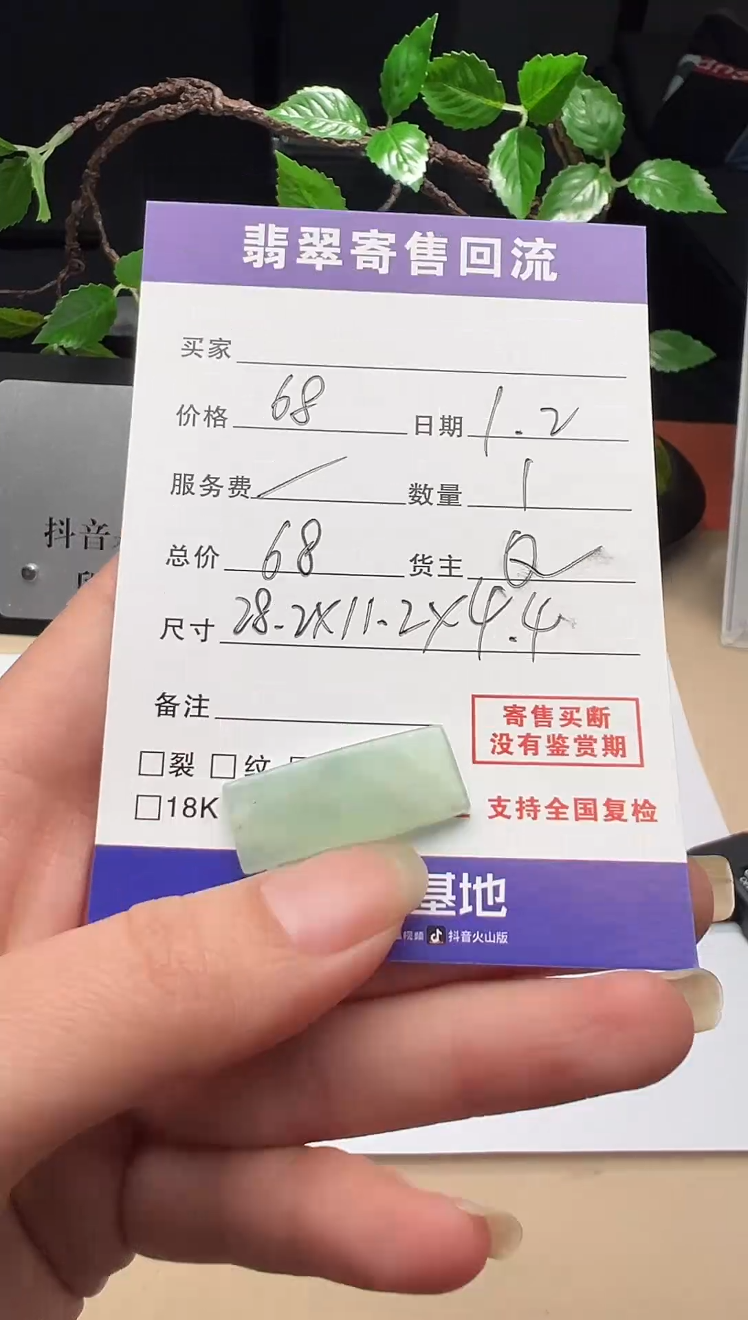 颈饰未镶嵌翡翠裸石