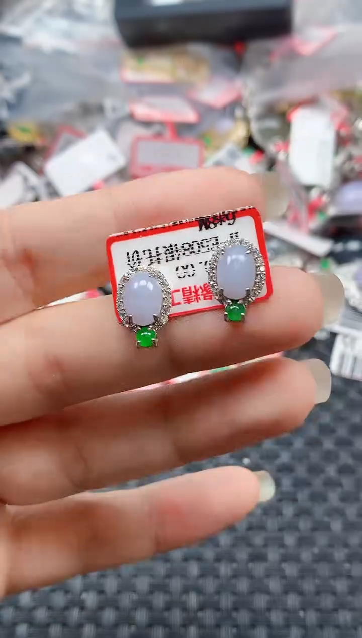 银S925镶嵌戒指翡翠天然A货缅甸翡翠