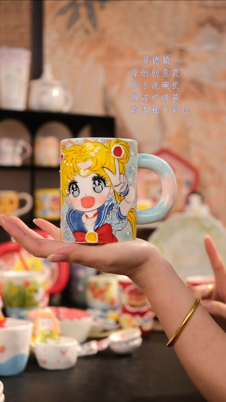 摆件景德镇手工手绘设计师款1