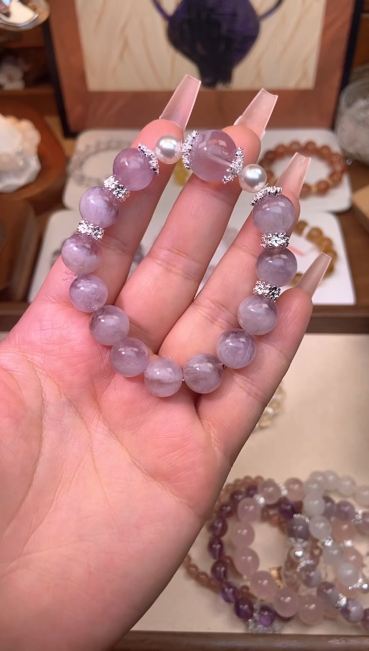 【闪购商品】水晶手链未镶嵌紫兔毛