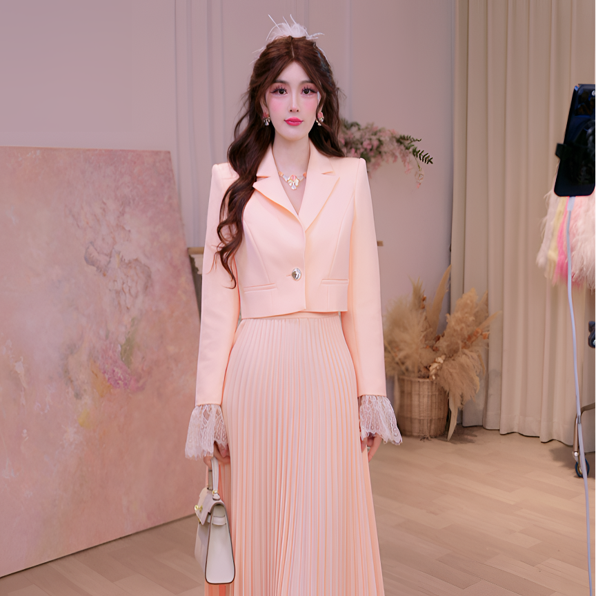 【设计师品牌】YINGCHOI 秋季 两件短款西装外套 32914/61916