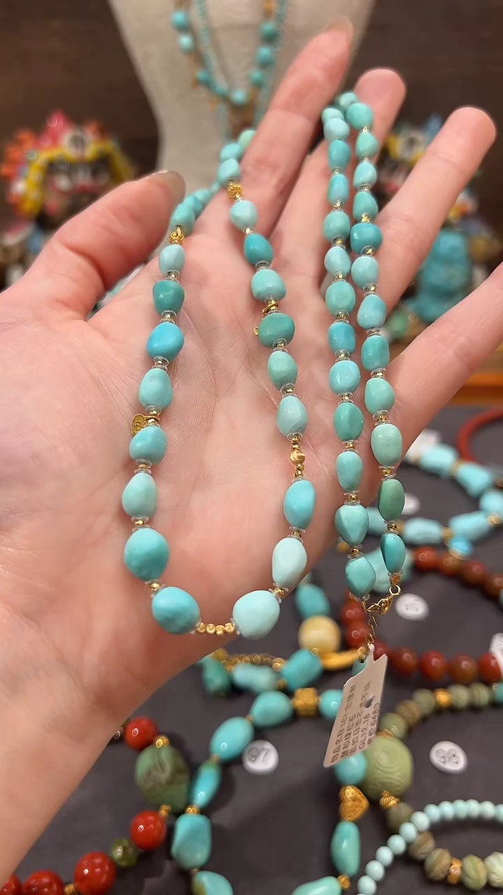 【闪购商品】绿松石颈饰18K金镶嵌绿松石项链