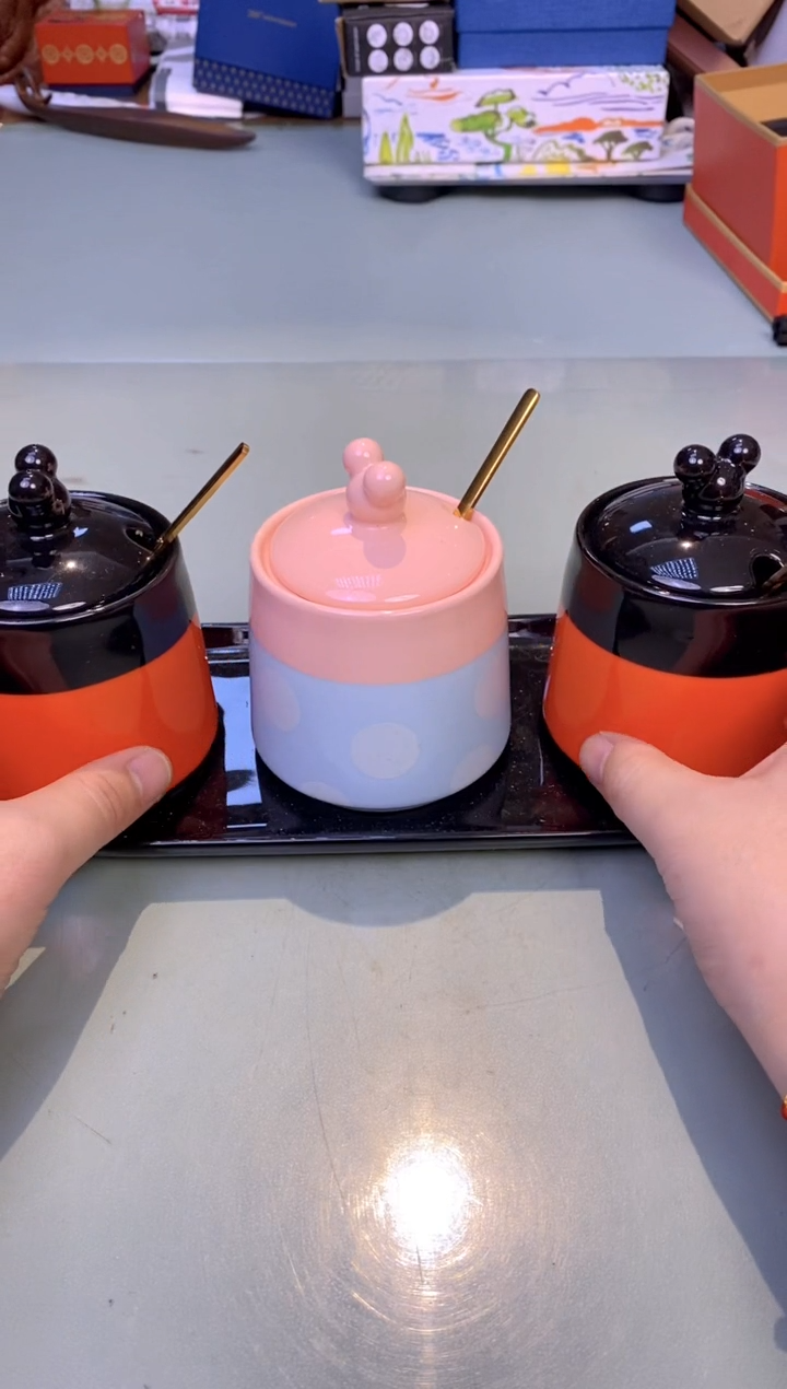 【闪购商品】瓷片调料罐