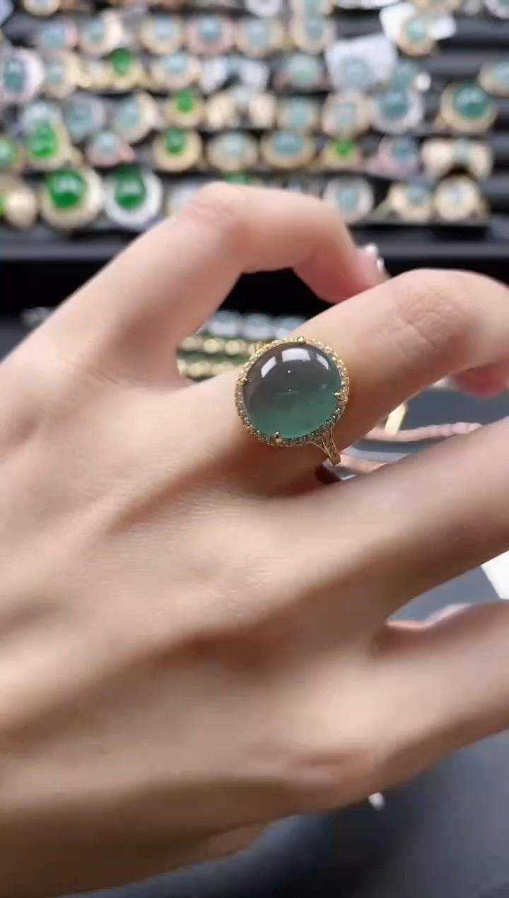 【闪购商品】翡翠戒指银S925镶嵌51511