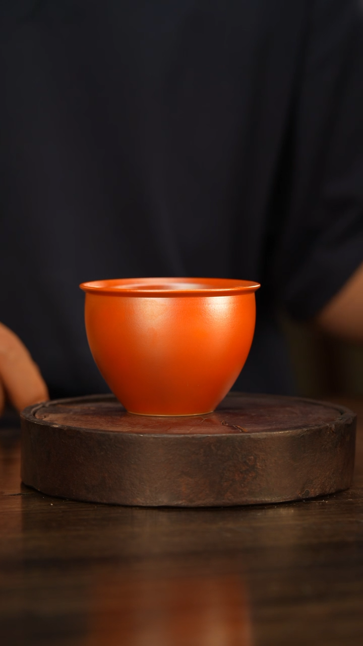 52柴房陶瓷柴烧金红主人杯