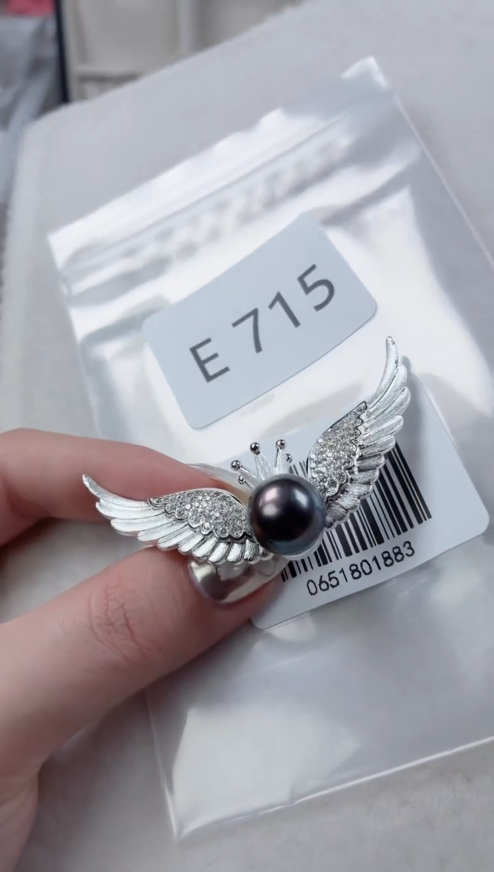 银S925镶嵌吊坠海水珍珠E715