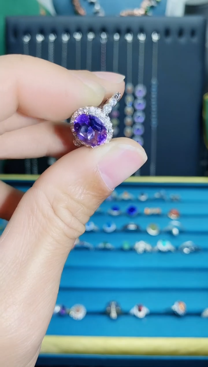 【闪购商品】紫晶戒指银S925镶嵌11211