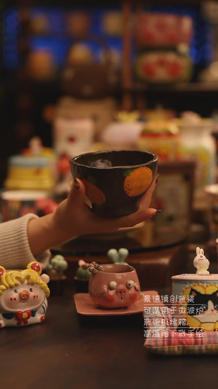 陶瓷景德镇可爱陶瓷釉下彩绘设计师款