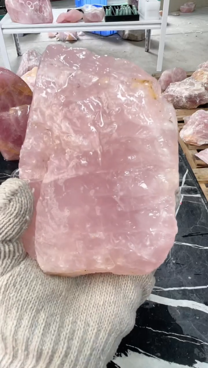 【闪购商品】芙蓉石原石未镶嵌天然粉水晶原石摆件