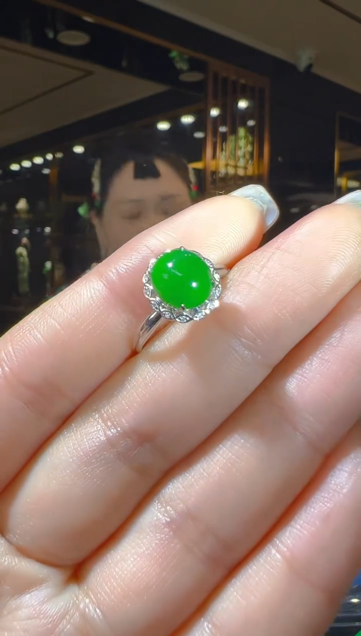 【闪购商品】翡翠戒指18K金镶嵌 060多样性发其一