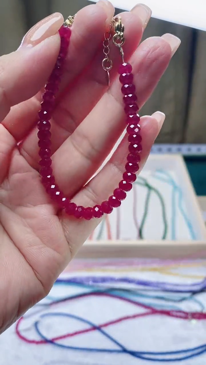 【闪购商品】红宝石手链14K金镶嵌诗颜珠宝甄选SYZB61