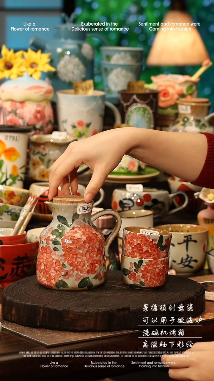 陶瓷景德镇高温釉下彩手工手绘款式@A0035@