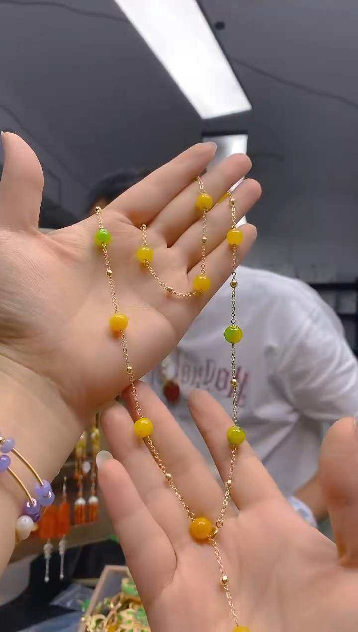 翡翠合金耳饰0101翡翠锁骨链