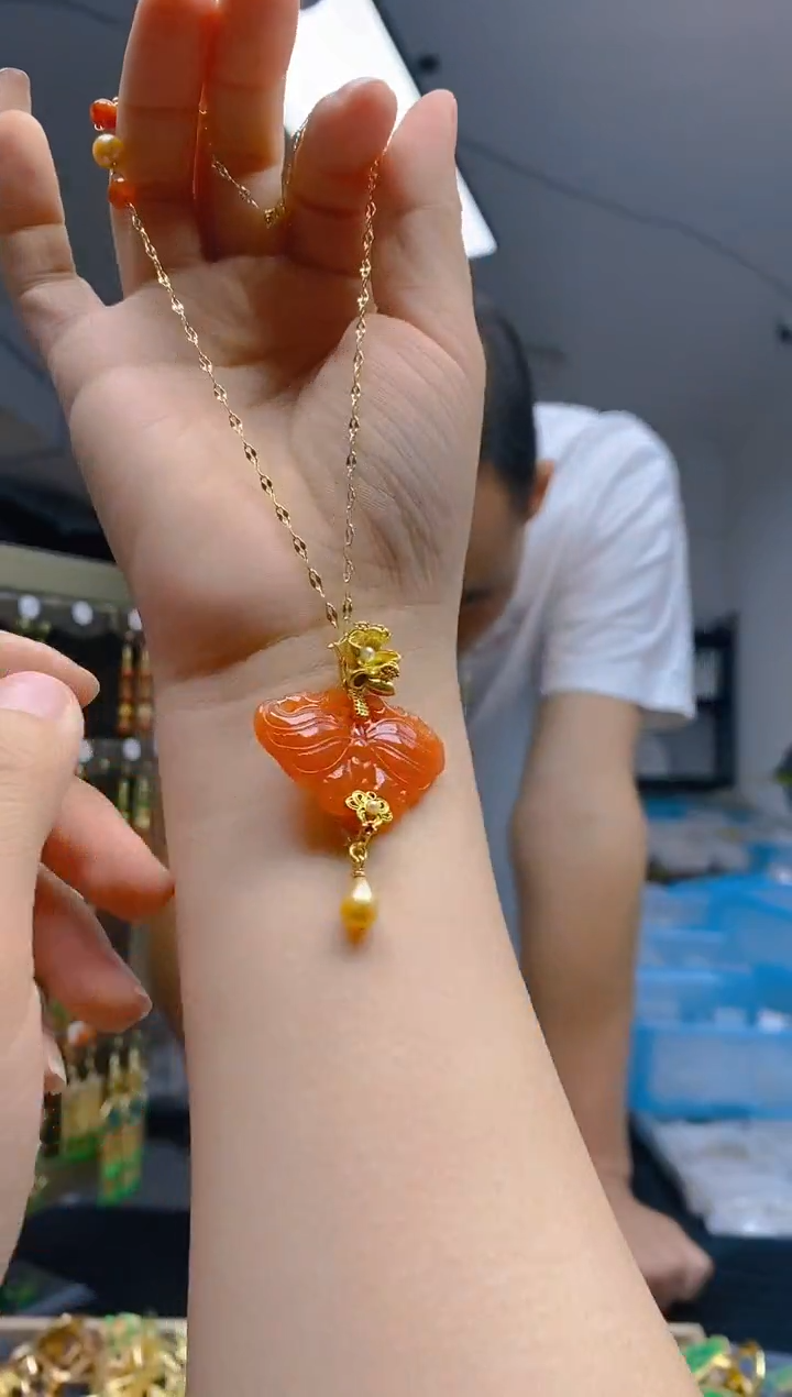 【闪购商品】翡翠耳饰合金0366翡翠锁骨链