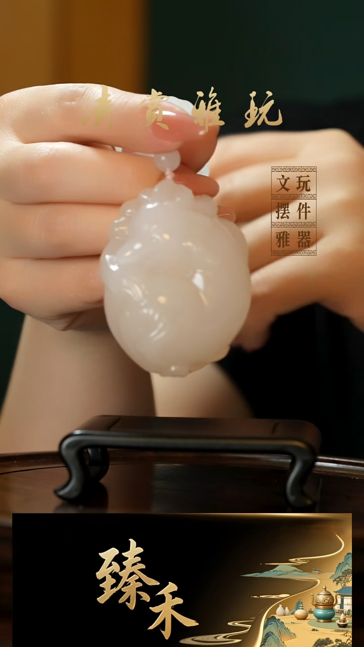 玉《九尾狐》玉石手把件