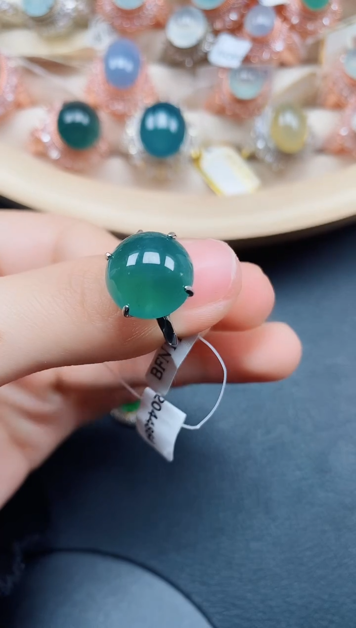【闪购商品】翡翠戒指银S925镶嵌翡翠
