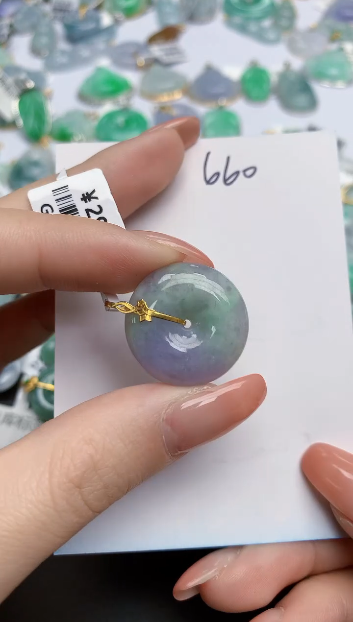 【闪购商品】翡翠颈饰18K金镶嵌天然缅甸翡翠A货