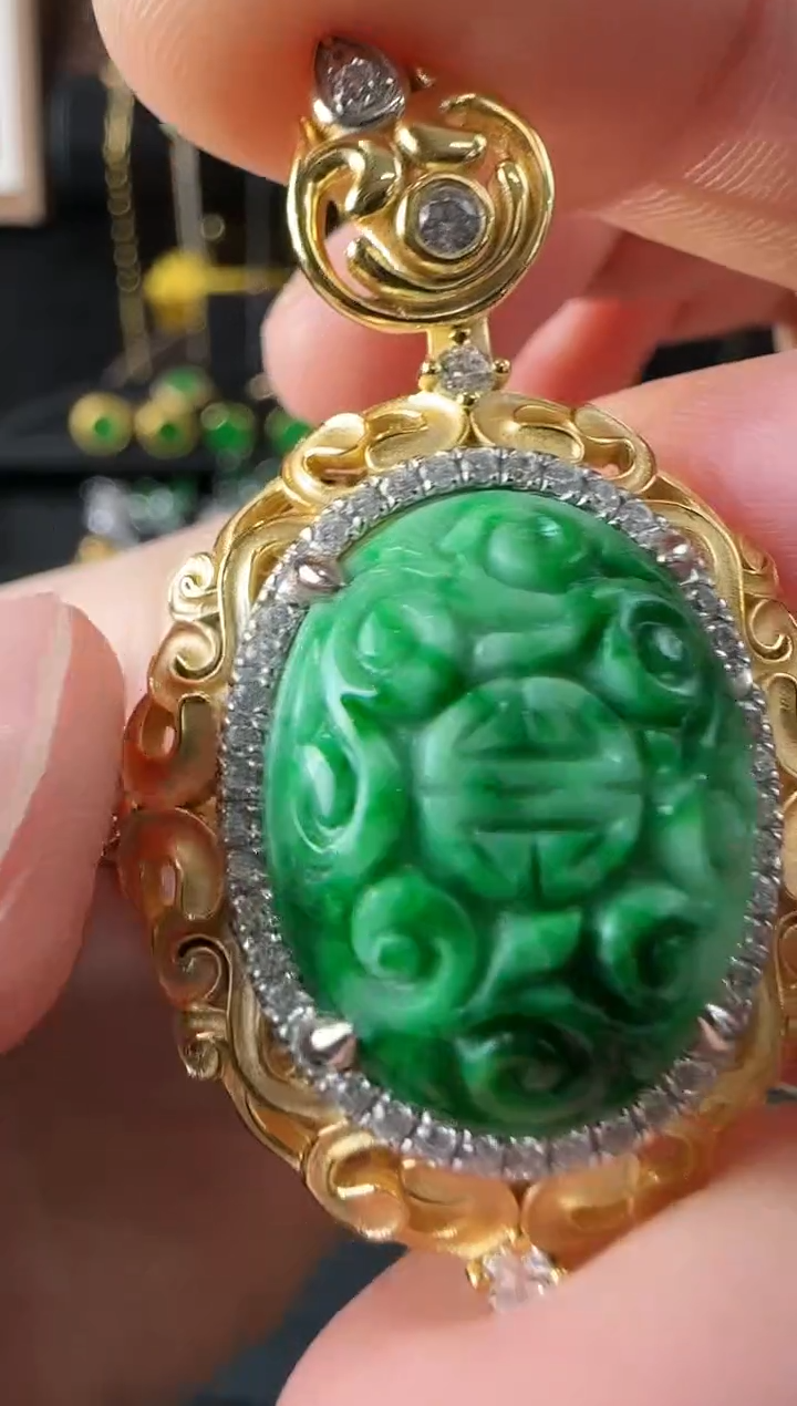 【闪购商品】翡翠吊坠(不含链)银S925镶嵌吊坠