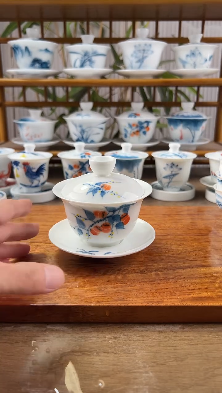 微瑕柿子150ml三才盖碗