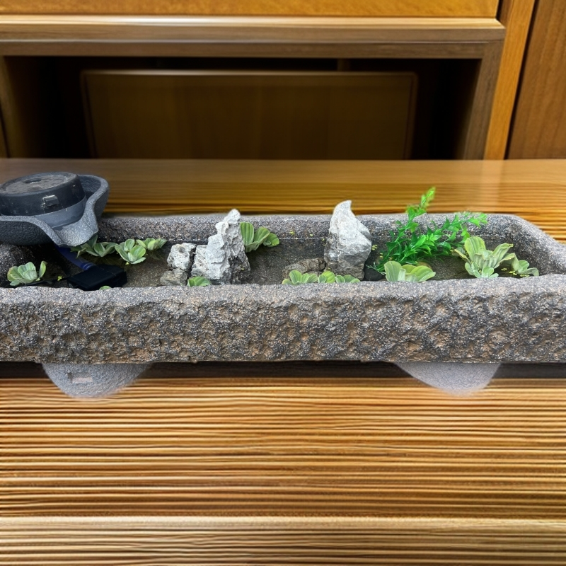 室内仿石槽石磨循环流水生态微景观家用鱼池造景庭院家居客厅装饰