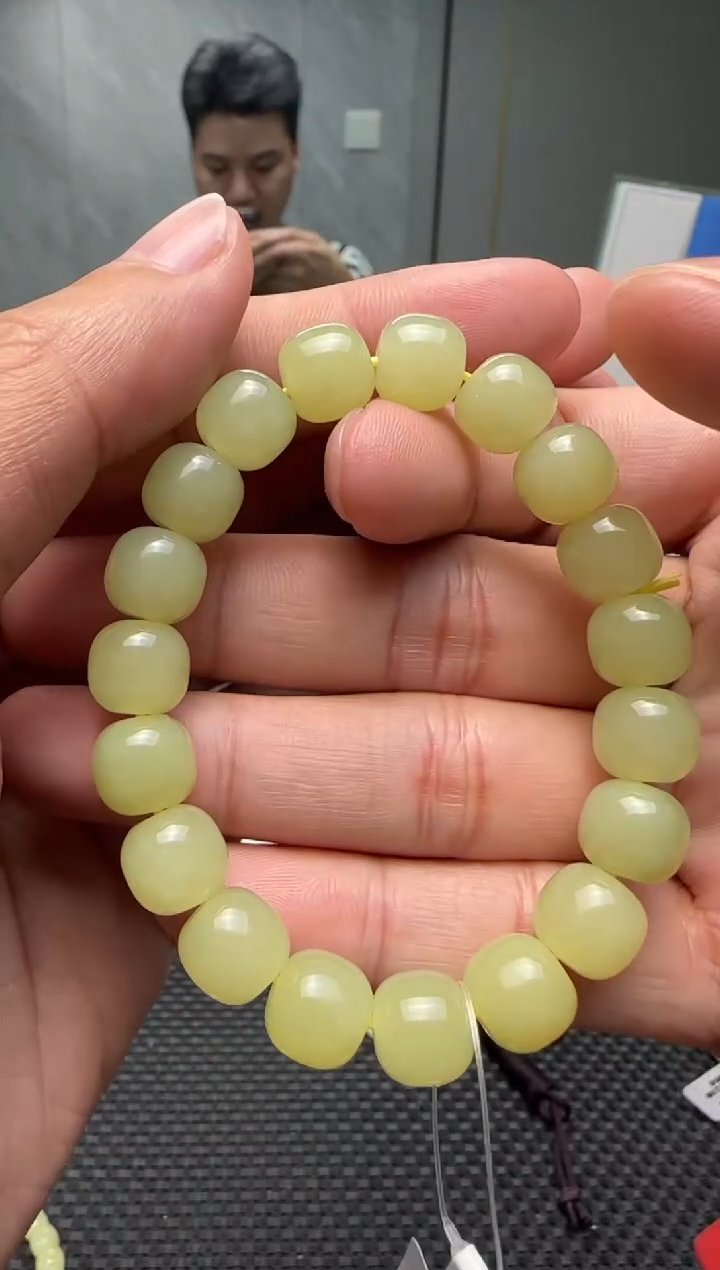 未镶嵌手串和田玉若羌黄口手串卡9x10