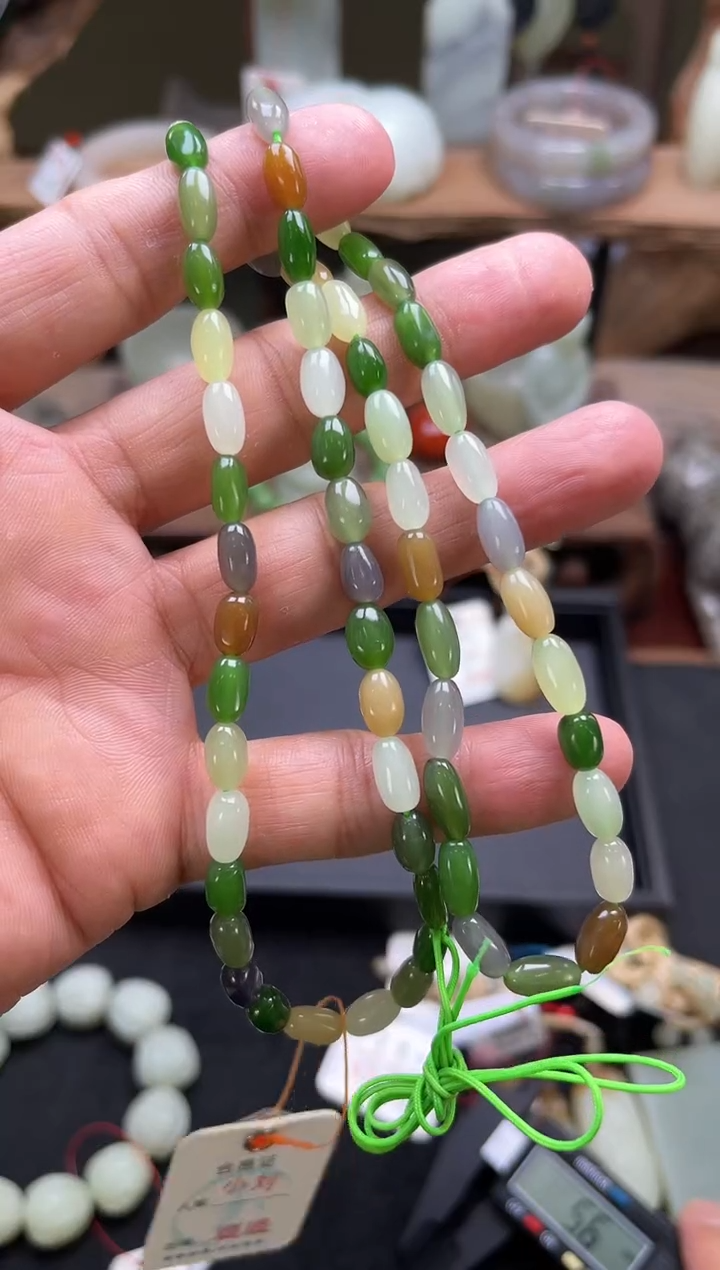 和田玉未镶嵌珠链随形多宝珠链820767