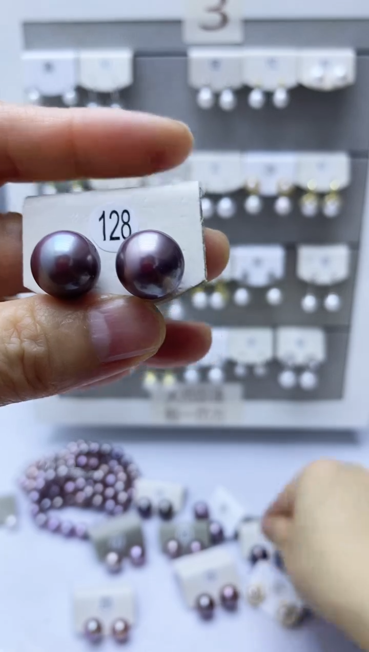 【闪购商品】淡水珍珠耳饰银S925镶嵌128