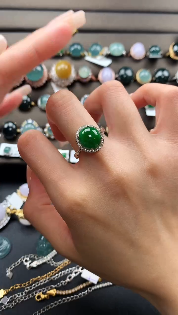 【闪购商品】翡翠戒指银S925镶嵌327548585