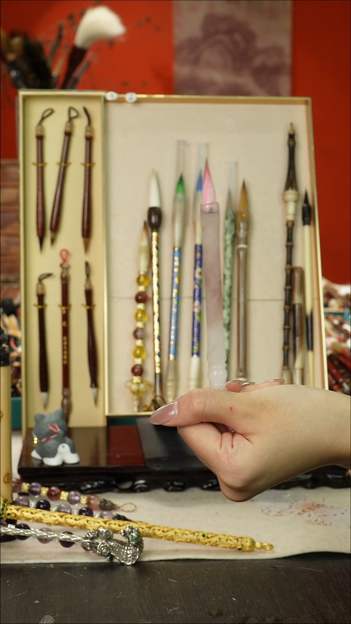 47号闪孤品高货毛笔链接 清水试笔 蘸墨不退