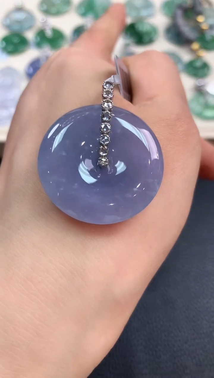 【闪购商品】翡翠吊坠(不含链)18K金镶嵌b57有色差