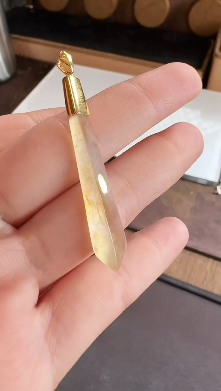 吊坠(不含链)18K金镶嵌翡翠吊坠