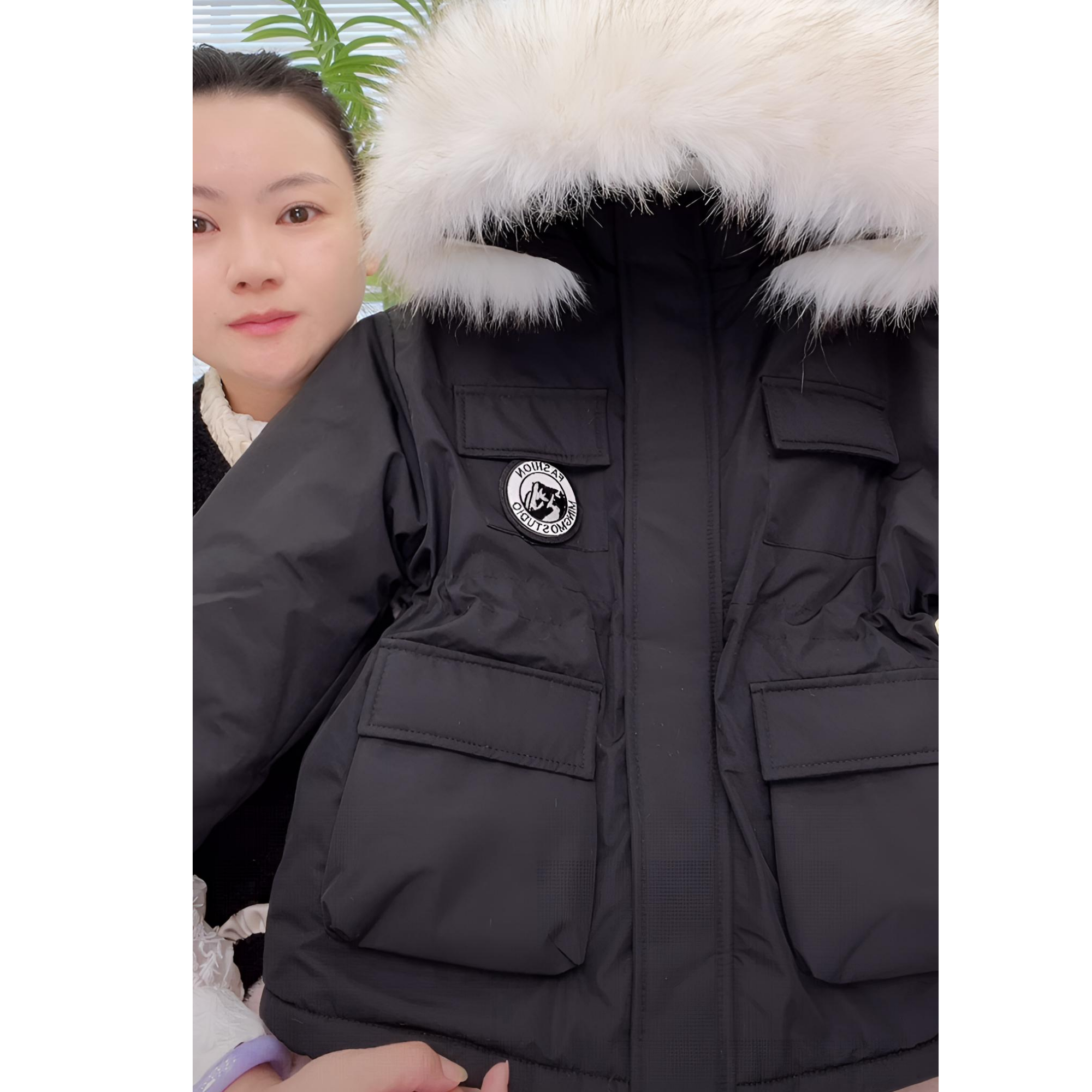 808（加绒加厚）童装2025秋冬季新款女毛领外套儿童洋气中大童