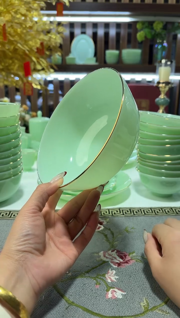 玉瓷6.5英寸面碗4个