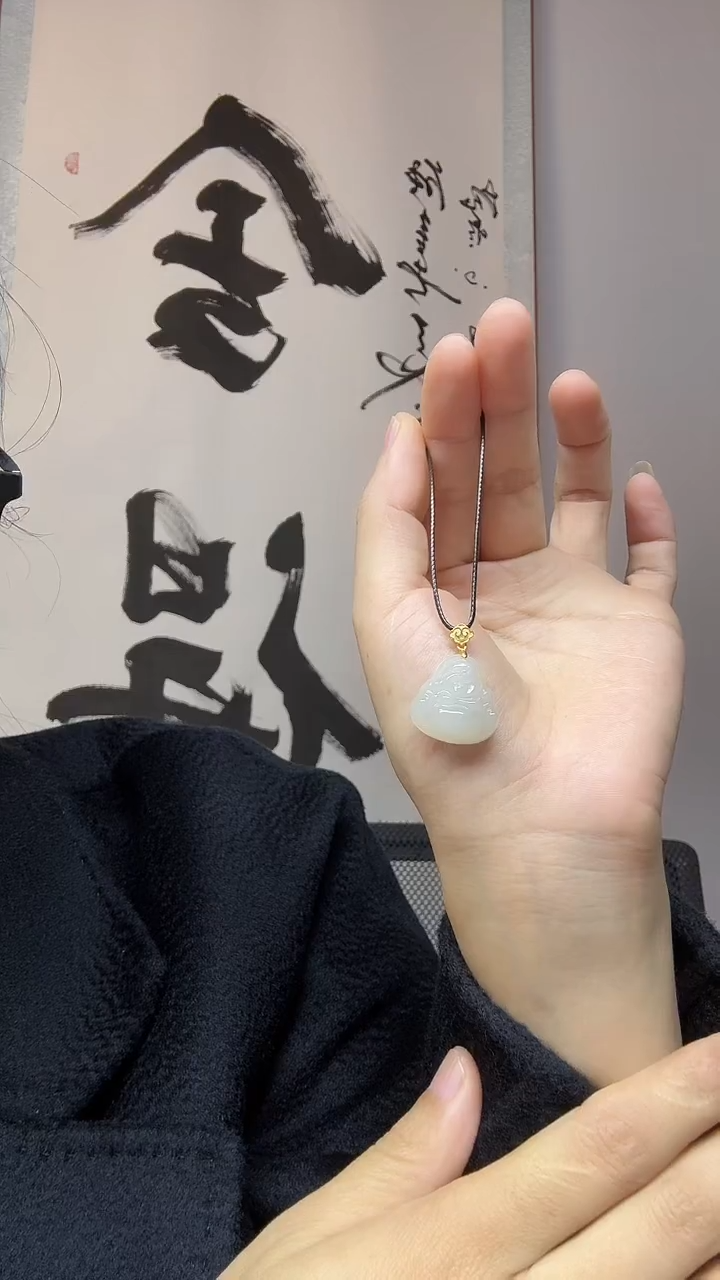 吊坠(不含链)银S925镶嵌和田玉佛公