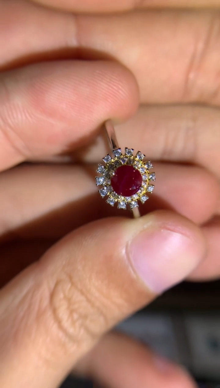 【闪购商品】红宝石戒指银S925镶嵌活口