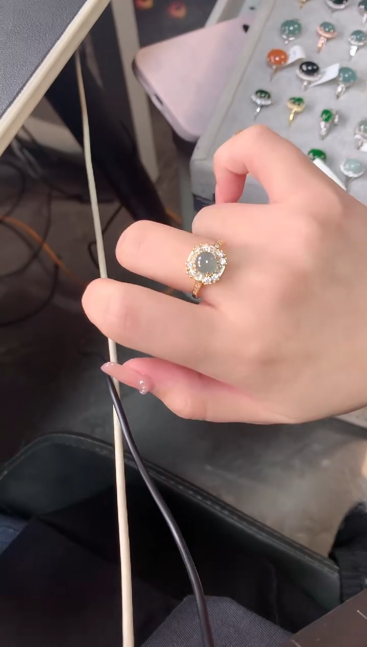 【闪购商品】翡翠戒指银S925镶嵌52141