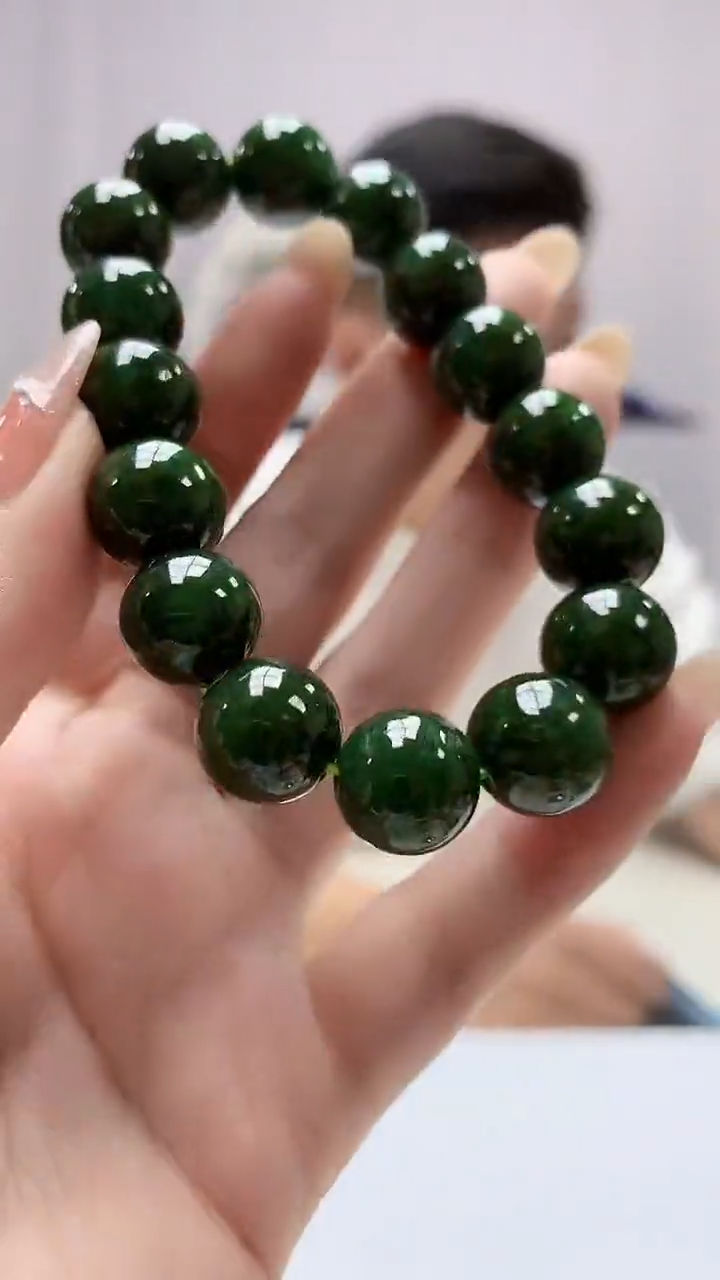 定制翡翠未镶嵌4917DD-毛货手串32