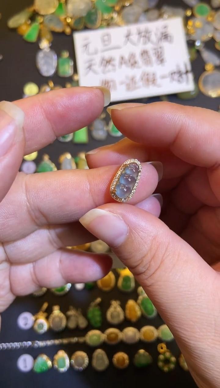 吊坠(不含链)银S925镶嵌翡翠1