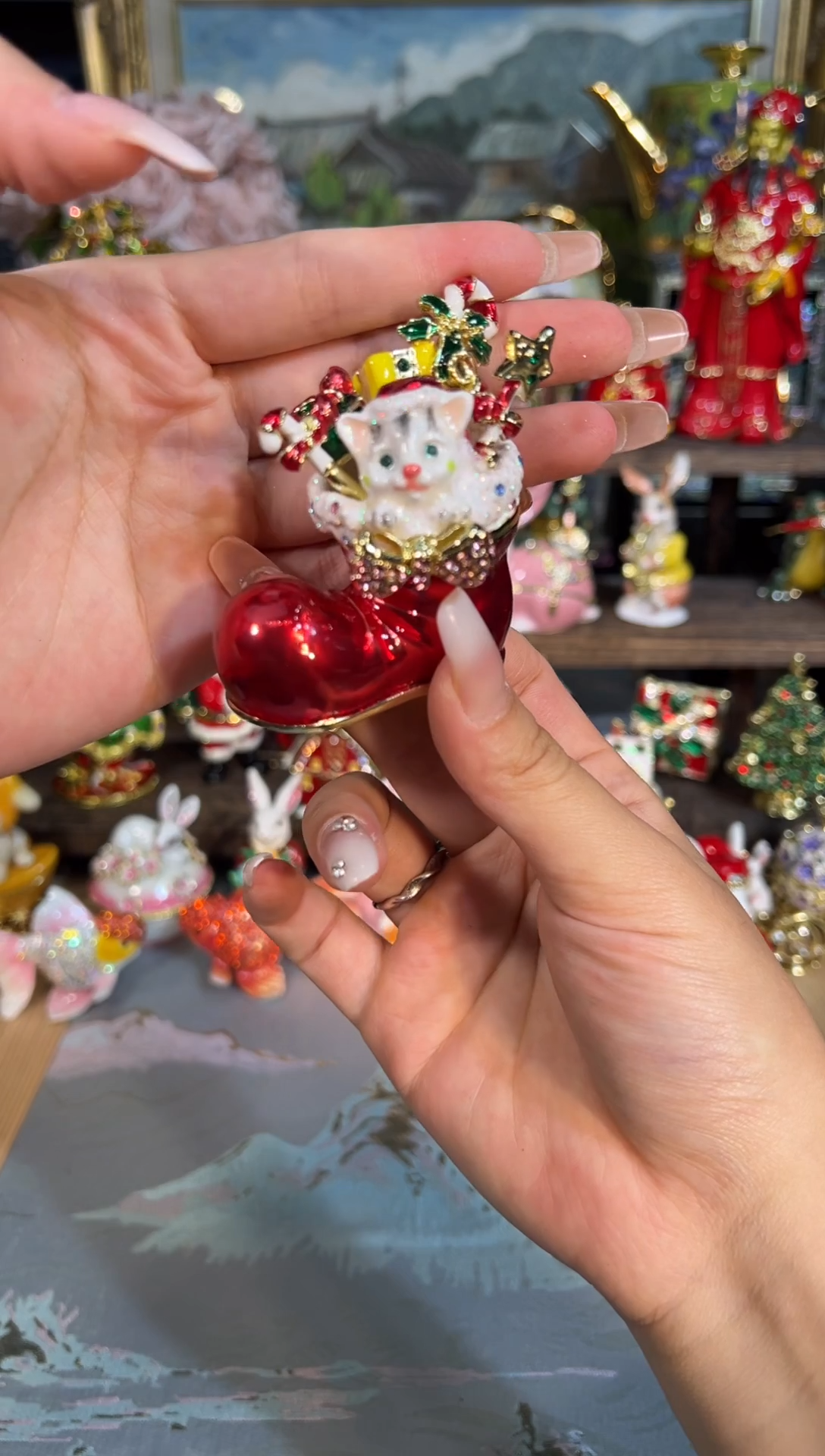 金属七宝烧首饰盒   