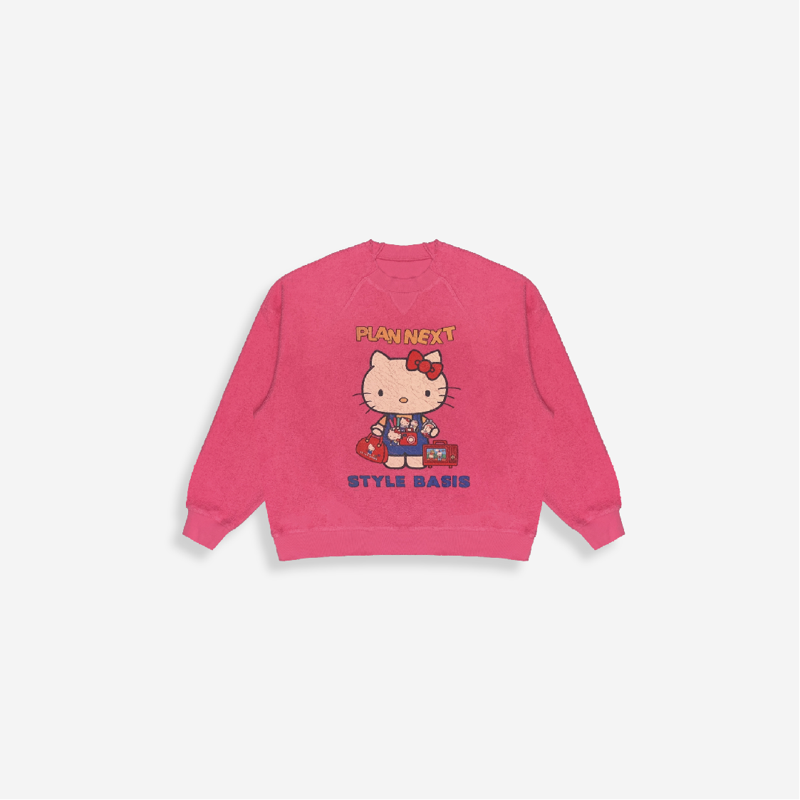 23091韩系卡通KT猫印花圆领卫衣女秋冬休闲减龄可爱上衣