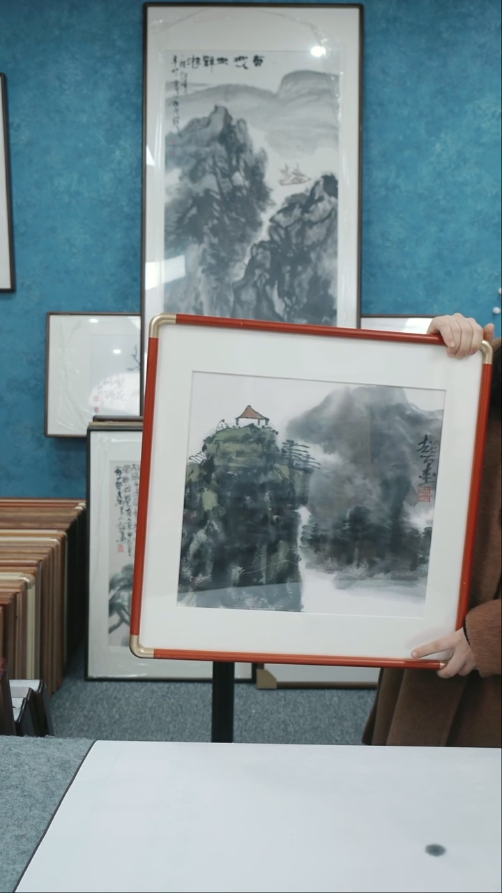 【闪购商品】国画50*50郑志超带框山水