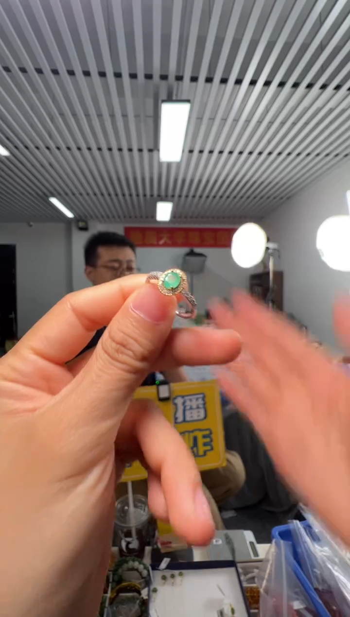 未镶嵌戒指祖母绿天然祖母绿戒指