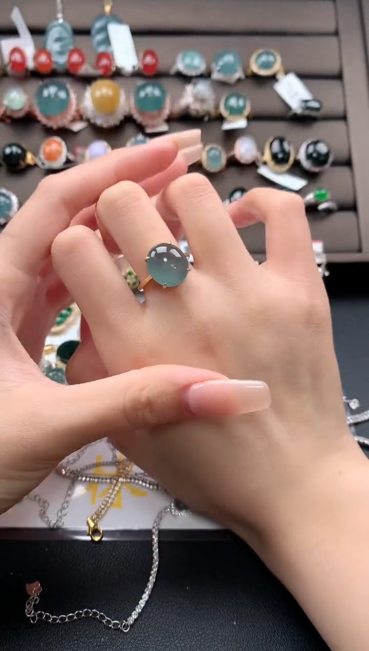 【闪购商品】翡翠戒指银S925镶嵌32131