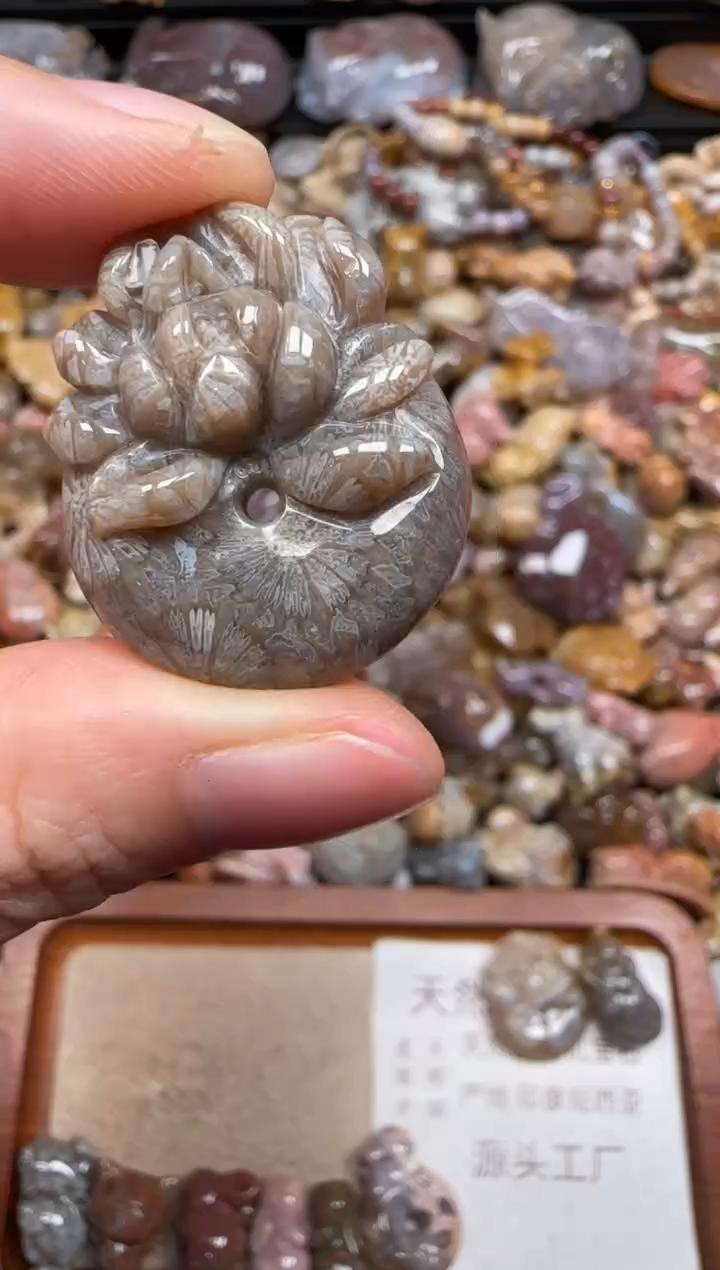 硅化珊瑚（珊瑚玉）未镶嵌颈饰371