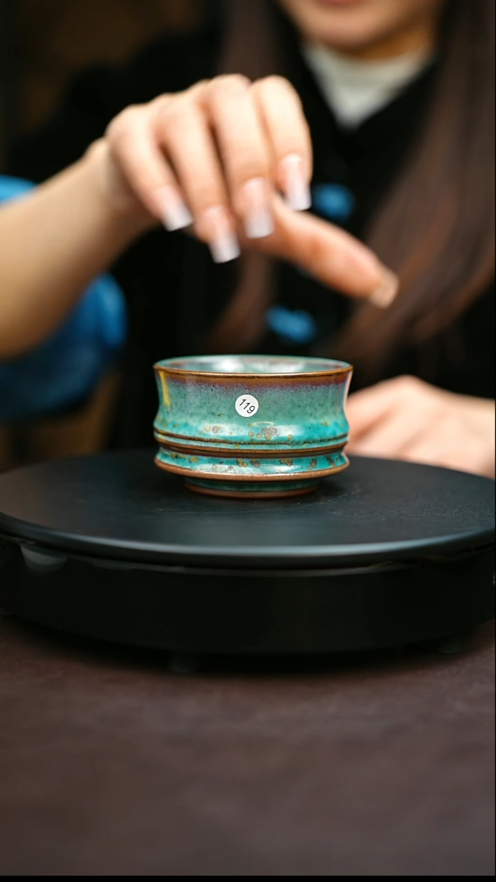 119#原矿钧瓷炉钧釉马蹄杯